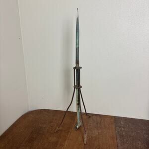 Vintage Antique Copper‎ Metal Adjustable Lightening Rod 24 to 33 inches